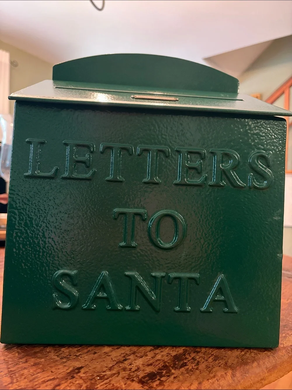 Magnolia Hearth & Hand  Hunter Green 'Letters to Santa' Mailbox heavy metal